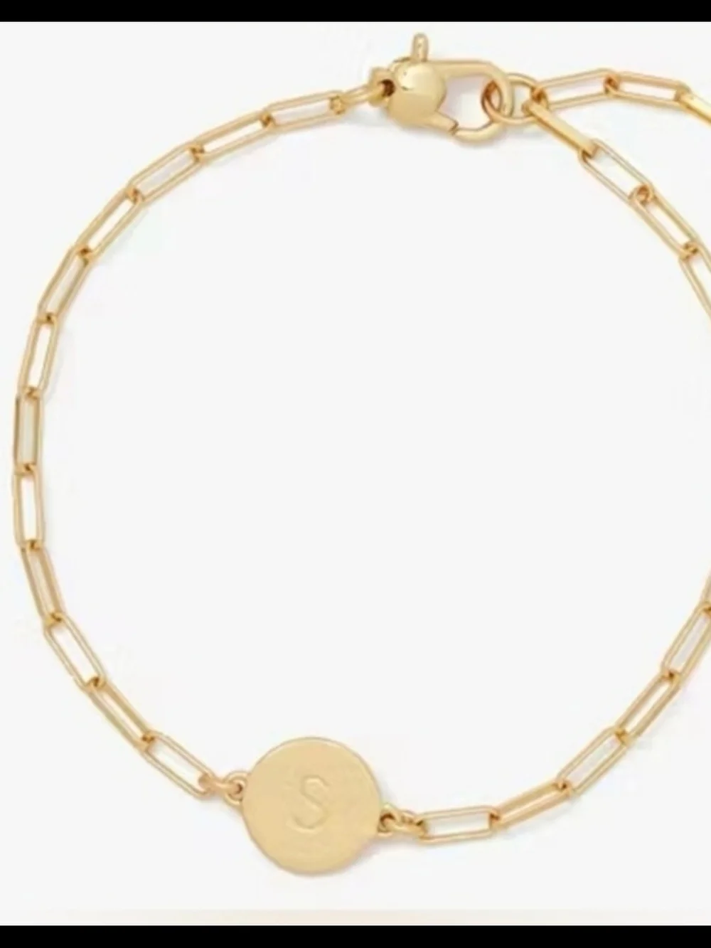 kate spade gold chain bracelet with logo S charm With Dustbag - Picture 5 of 5